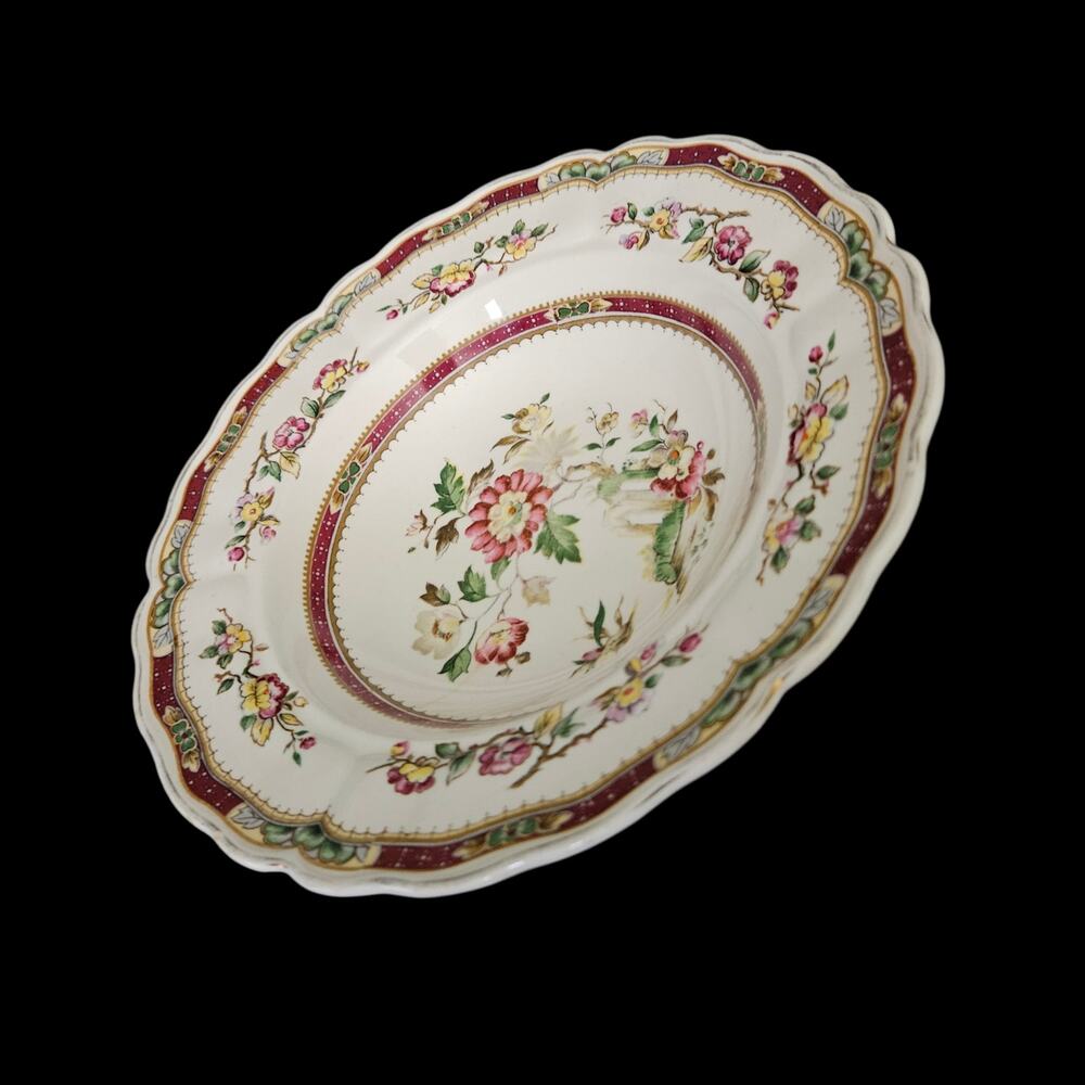 Grindley Marlborough Royal Petal Rim Soup Bowl Floral Gold Trim